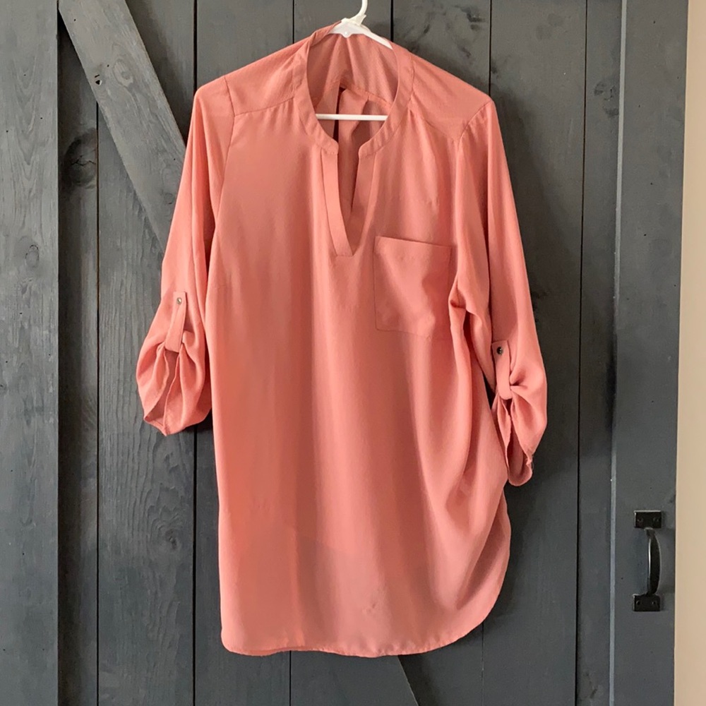 Maurices Salmon 3/4 sleeve dress blouse